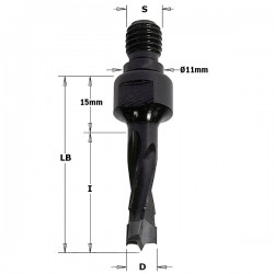 Dowel drills with threaded shank