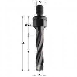 Dowel drills with threaded shank