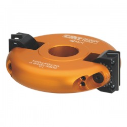 Adjustable chamfer cutter heads with positive stop
