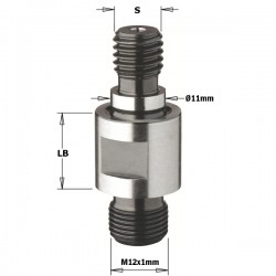 Adaptors with threaded shank for interchangeable bits