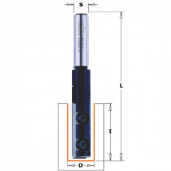Straight router bits with insert knives for laminates
