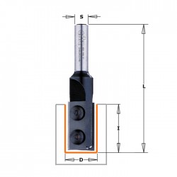 Straight router bits with insert knives