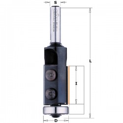 Flush trim bits with insert knives