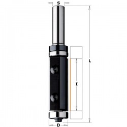 Pattern/flush trim router bits with insert knives