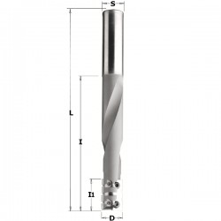 Spiral bit with insert knives and chipbreaker for locksets