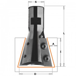 15? dovetail cutter with insert knives for roof-frames