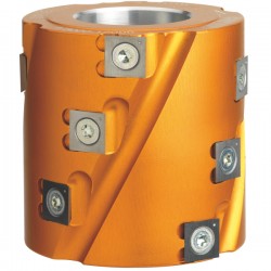 Planing and jointing spiral cutter heads