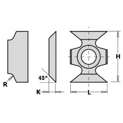 Edge rounding/chamfering reversible knives