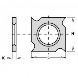 Standard indexable knives  4 cutting edges.