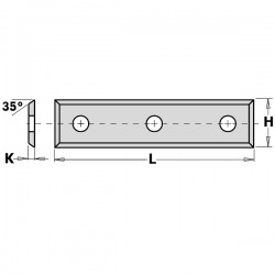 Standard indexable knives - 4 cutting edges.