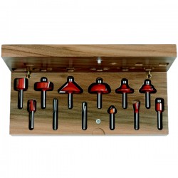 12 CMT piece router bit set with wooden case