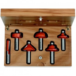 6 CMT piece profile router bit set with wooden case