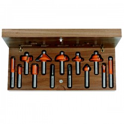13 piece router bit set with wooden case